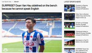 Báo châu Á: Không nói được tiếng Anh, Đoàn Văn Hậu phải dự bị ở Heerenveen